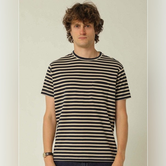 Corridor New York Men’s Navy Ivory Striped Tee-xxl - Picture 1 of 6